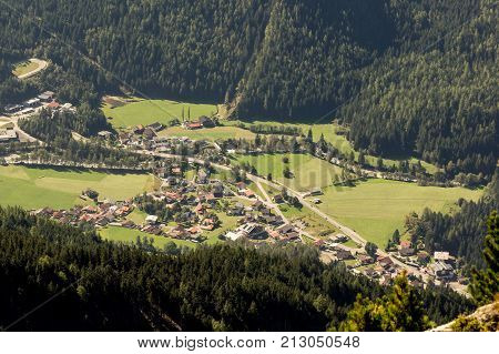 Mountains valley and peaks landscape natural environment. Hiking in the alps. Tirol Austria Europe