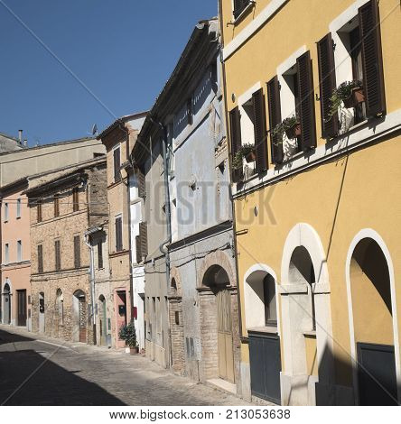 Recanati (Macerata Marches Italy): typical buildings of the historic town