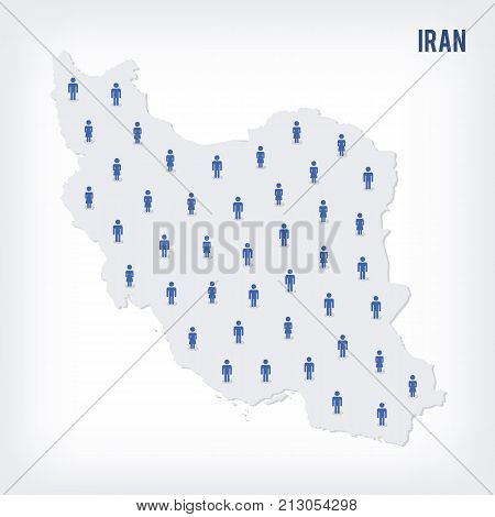 Vector People Map Of Iran . The Concept Of Population.