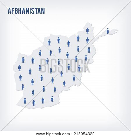 Vector People Map Of Afghanistan . The Concept Of Population.