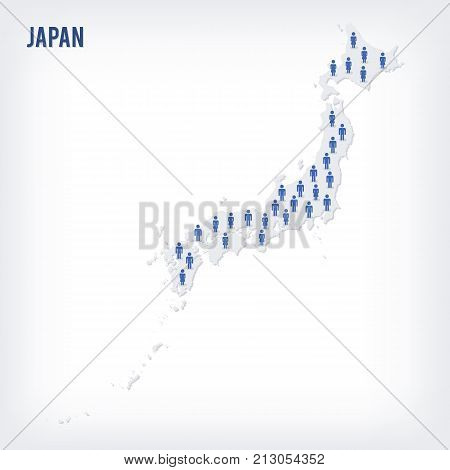 Vector People Map Of Japan . The Concept Of Population.