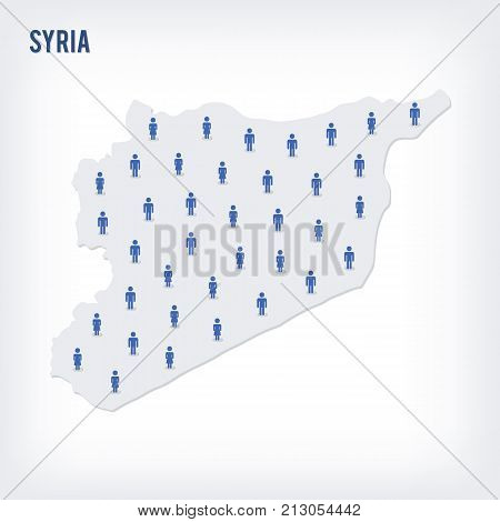 Vector People Map Of Syria . The Concept Of Population.