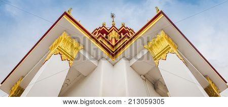 Metallic Castle in Wat Ratcha Nadda temple at Bangkok Thailand