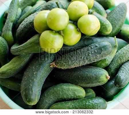 Still Life Of Cucumbers And Other Vegetables