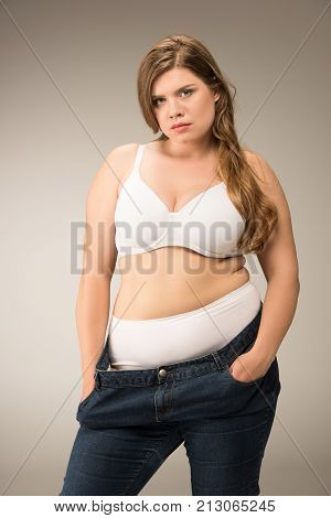 Overweight Woman In Jeans