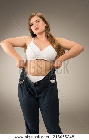 Overweight Woman Waering Jeans