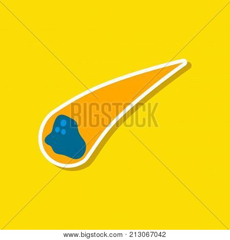 paper sticker on stylish background nature falling meteorite