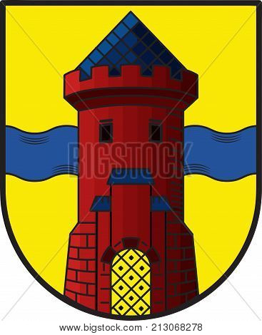 Coat of arms of Delmenhorst is an urban district in Lower Saxony Germany. Vector illustration