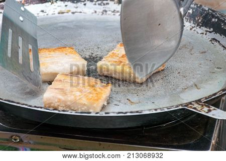 Chinese Traditional Food Fried Chinese Pancake or Fried Steamed Dumpling Made of taro Rice Flour and Tapioca Flour