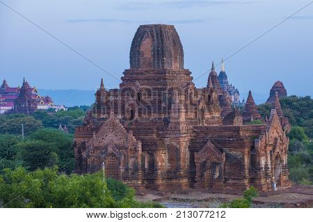 BAGAN MYANMAR - SEP 04 2017: The Temples of bagan in Myanmar on September 04 2017 The ruins of Bagan has 2200 temples and pagodas