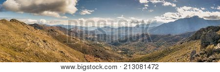 Panoramic View Of Olmi Cappella Valley With In Corsica