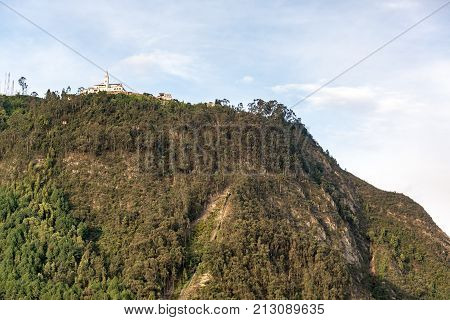 Monserrate church on top of Monserrate Mountain in Bogota Colombia