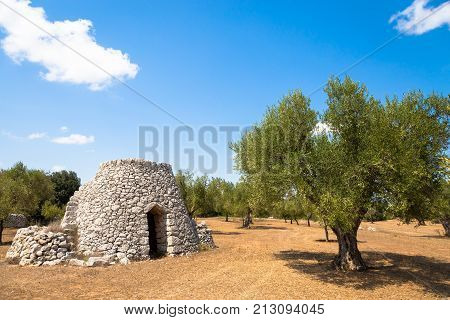 Puglia Region, Italy. Traditional Warehouse Made Of Stone