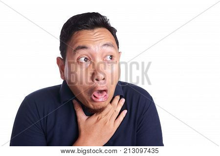 Asian Man Chocked With Tongue Out