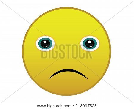 Sad Smiley, Emoticon, icon, emoji isolated on white background