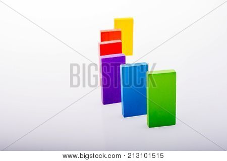 Coorful Domino Blocks On White Background