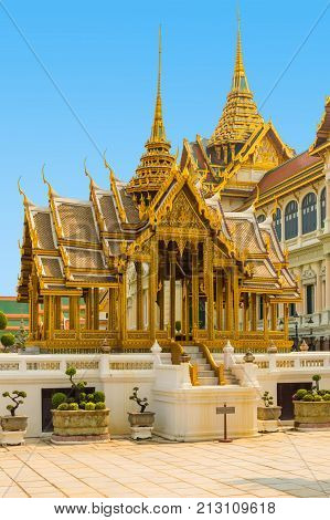 Bangkok January 2013 This is the Grand Palace in Bangkok in this period it is visited from many tourists as it has been the official residence of the Kings of Siam. View with tourist.