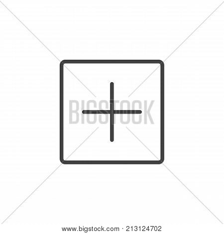 Add new line icon, outline vector sign, linear style pictogram isolated on white. Square with plus symbol, logo illustration. Editable stroke