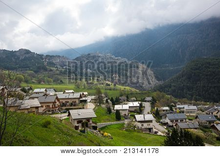 Panoramic view of Alps the highest and most extensive mountain range system that lies entirely in Europe