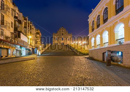 Ruins of St. Paul's. Built from 1602 to 1640 one of Macau's best known landmarks. In 2005 they were officially listed as part of the Historic Centre of Macau (Macao) a UNESCO World Heritage Site.