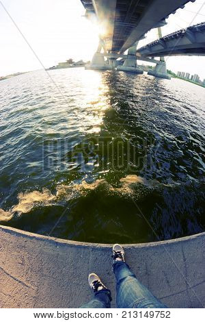 Legs On The Bridge Edge