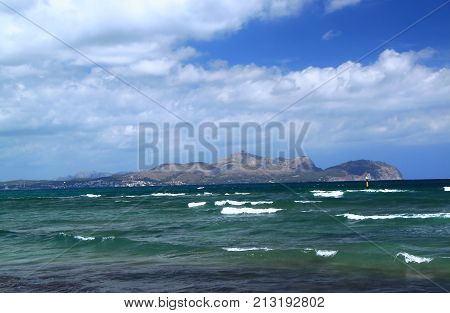 Amazing view on the cliff in the Mediterranean Sea