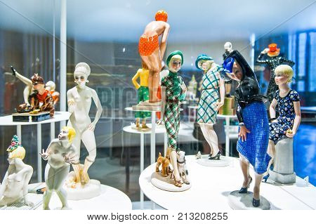 Turin Italy - June 5 2010: The Lenci's ceramics exhibiton in Palazzo Madama museum