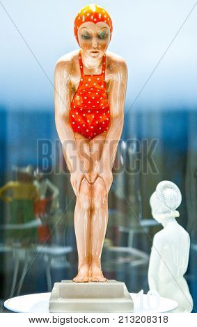 Turin Italy - June 5 2010: The Lenci's ceramics exhibiton in Palazzo Madama museum