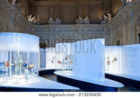 Turin Italy - June 5 2010: The Lenci's ceramics exhibiton in Palazzo Madama museum