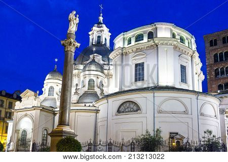 ItalyTurin nidht view of the Della Consolata church