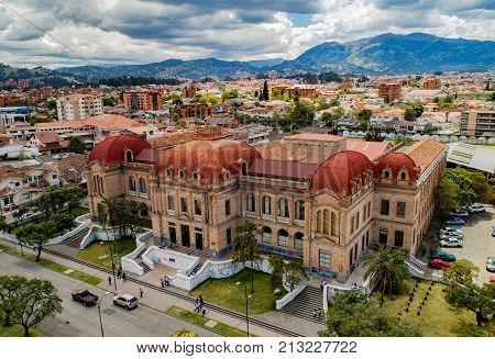 Aerial View Of Benigno Malo High School In Cuenca, Ecuador