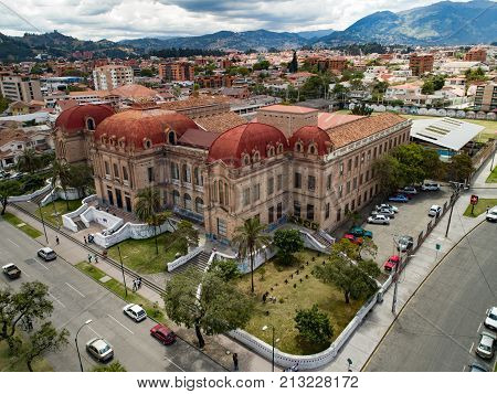 Aerial View Of Benigno Malo High School In Cuenca, Ecuador