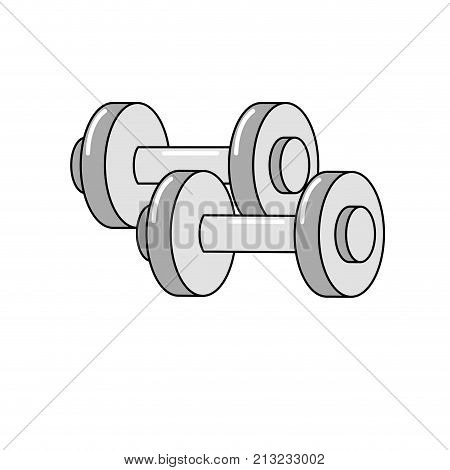 Metal weight of heavy object and equipment theme Isolated design Vector illustration