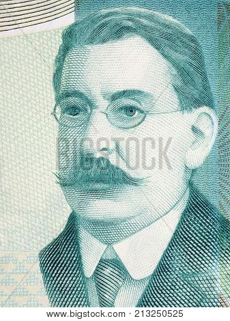 Jose Enrique Rodo portrait from Uruguayan Pesos