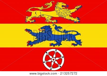 Flag of Goettingen is a district in Lower Saxony Germany. Vector illustration