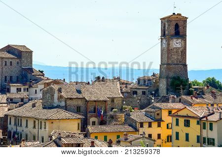 Aerial View Of The Small Town Of Anghiari, Tuscany, Italy