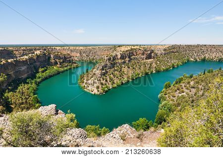 River bend. Duraton Canyon in Segovia Spain