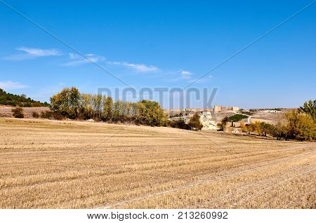 Nuestra Senora De La Anunciada Hermitage And The Walls Of Uruena, Uruena, Valladolid, Spain