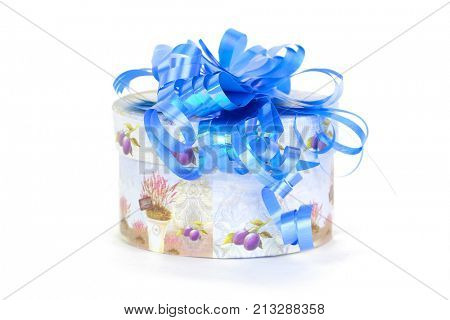 Present box with a baw