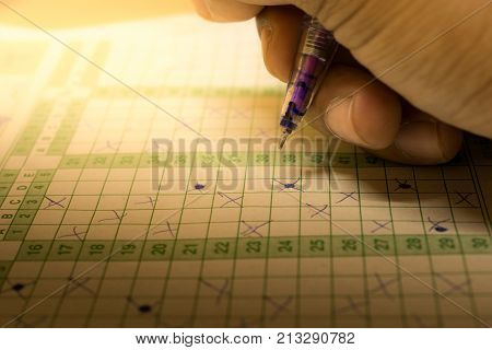 student doing exam in a midterm exam