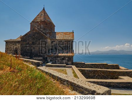 Famous Sevanavank Monastery on Sevan Lake in Armenia