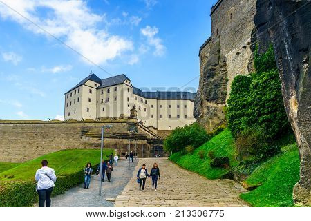 Germany Kenigstein - September 22 2017: Fortress of Kenigstein. Near the exit