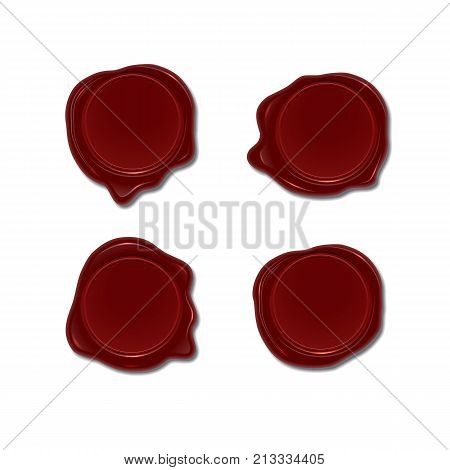 Wax seal set. Vector design element. Isolated wax stamps