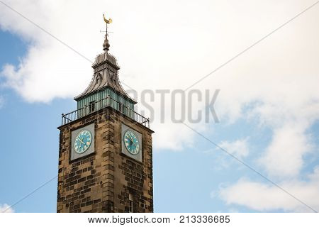 The Tolbooth building in the Old Town Stirling Scotland. This building used to be the town hall but it is now used as a gallery for the arts.