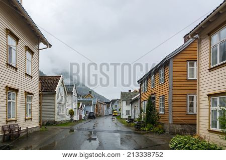 Laerdalsoyri Norway - September 6 2017: Laerdalsoyri originated in the 18th and 19th centuries and was as a historical monument because of its typical architectural style