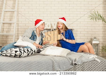Couple In Love Waiting For Christmas