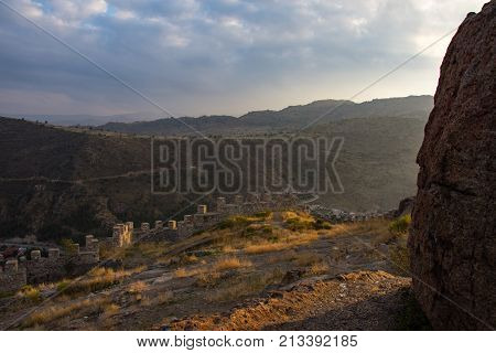 Old ruins in the city of Afyon in the Turkey