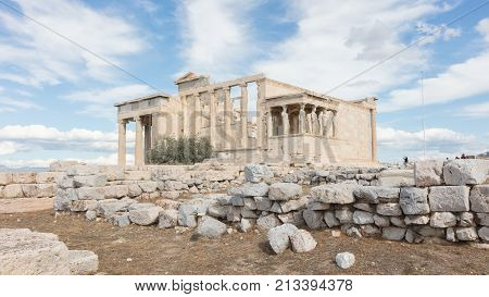 Erechtheion At The Acropolis In Athens - Greece