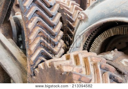 Old Rusted Gears On A Machine