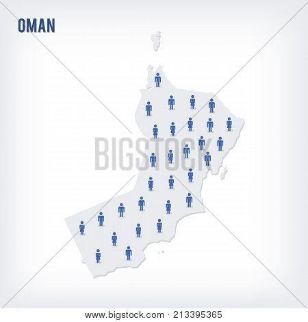 Vector People Map Of Oman . The Concept Of Population.